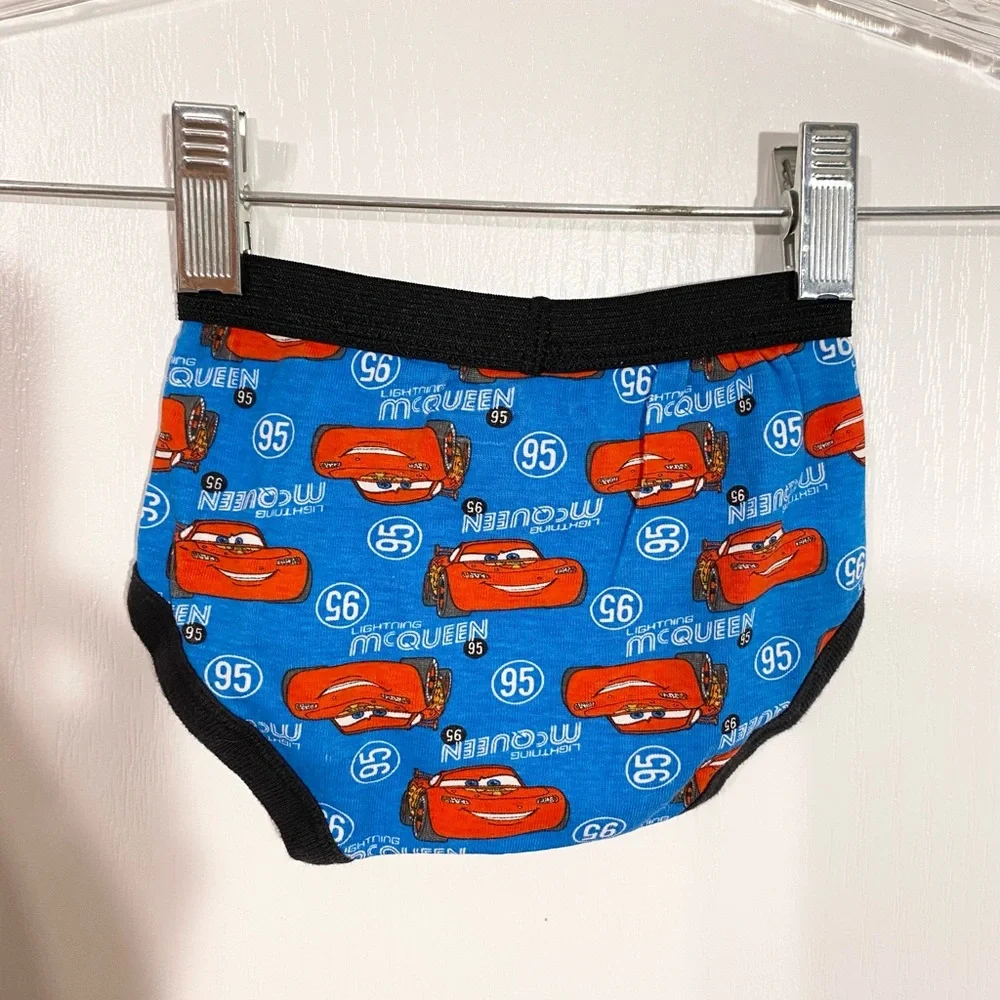 3 Pc Boy's 2T Clothing Lot Plaid Shirt Denim Shorts & New Disney Pixar Underwear